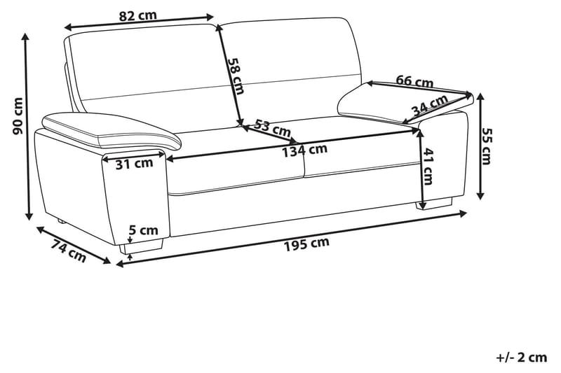 Sovesofa 3-seter - Brun - Møbler - Sofaer - Sofa 3 seter