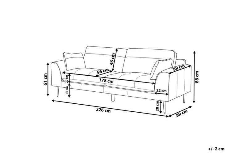 Torget Sofa 3-seter - Svart - Møbler - Sofaer - Sofa 3 seter