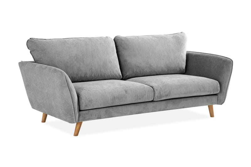 Trend Lyx 3-seter Sofa - Grå/Eik - Møbler - Sofaer - Sofa 3 seter