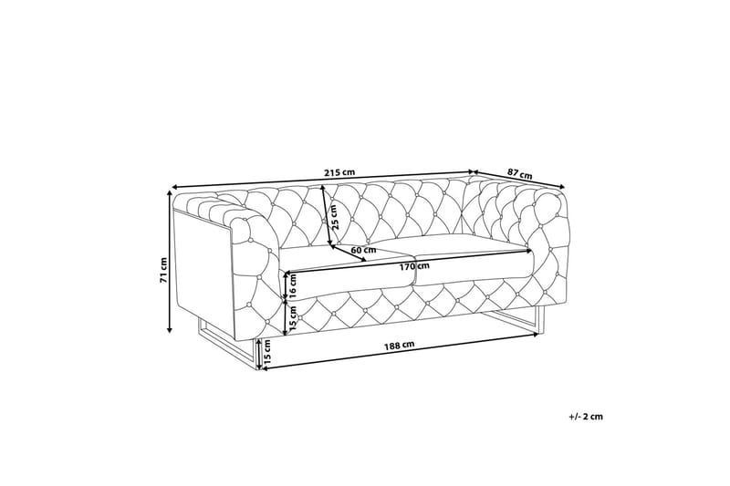 Vissland Sofa 3-Seter - Grå - Møbler - Sofaer - Sofa 3 seter