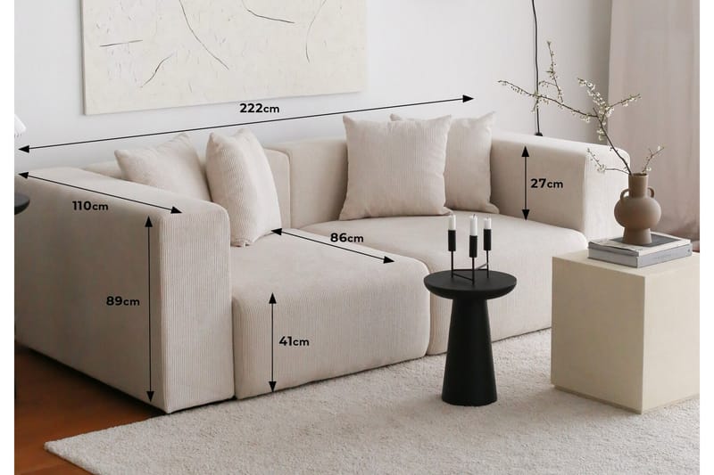 Yolo Sofa 2-seter - Hvit - Møbler - Sofaer - Sofa 3 seter