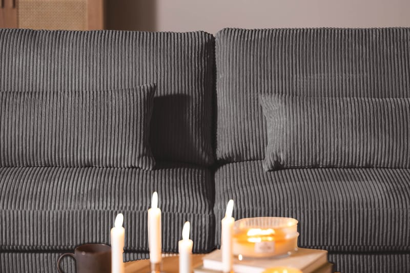 Copenhagen 4-seter Sofa Cordfløyel - Grå - 4 seter sofa