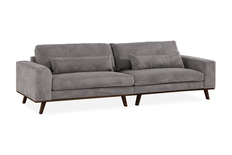 Copenhagen 4-seter Sofa Cordfløyel - Grå - 4 seter sofa