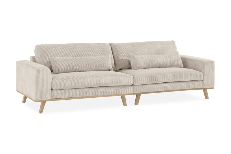 Copenhagen 4-seters Cordfløyelsofa - Beige - 4 seter sofa