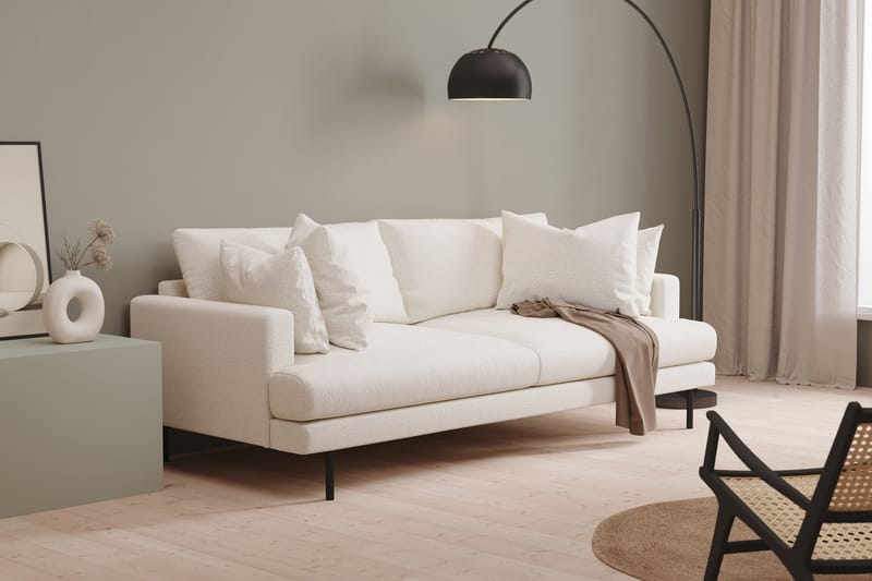 Menard Dyp 4-seters Sofa 225 cm bred - Beige / Hvit - Møbler - Sofaer - 4 seter sofa