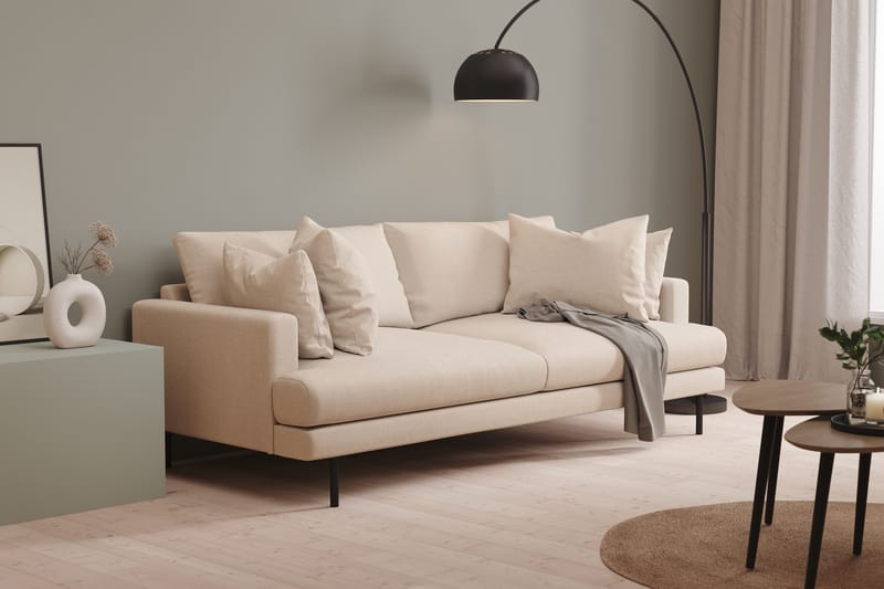 Menard Dyp 4-seters Sofa 225 cm bred - Lys Beige / Natur - Møbler - Sofaer - 4 seter sofa