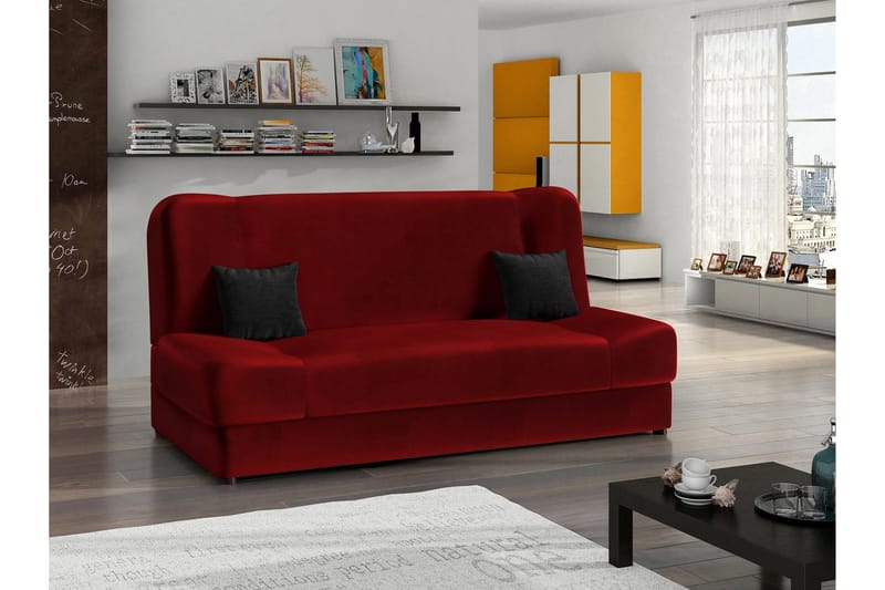 Abron Sofa 3-seter - Rød/Svart - Møbler - Sofaer - Sofa 3 seter