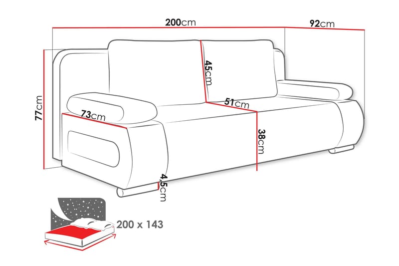 Adelma Sofa 3-seter - Brun - Møbler - Sofaer - Sofa 3 seter