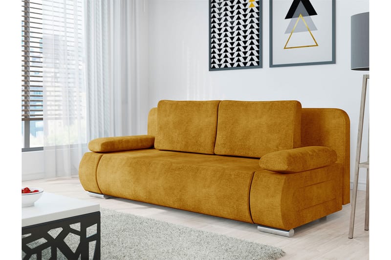 Adelma Sofa 3-seter - Gul - Møbler - Sofaer - Sofa 3 seter