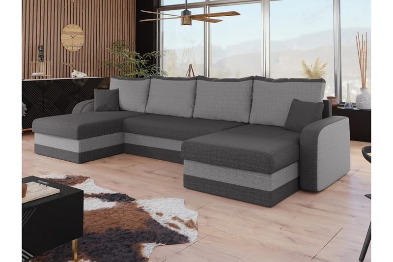 Alvared Sofa Dobbeldivan 4-seter - Lys grå/Grå - Møbler - Sofaer - U-sofa