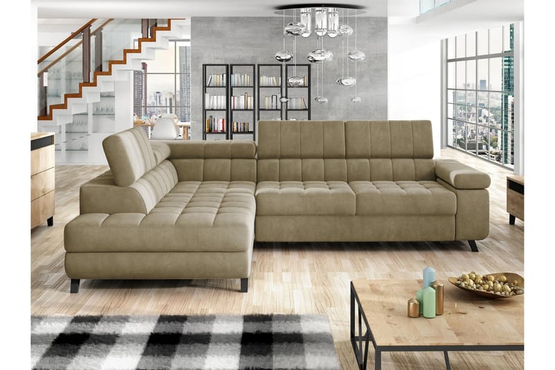 Amshyttan Sofa med Sjeselong 3-seter - Beige - Møbler - Sofaer - Sofa med sjeselong