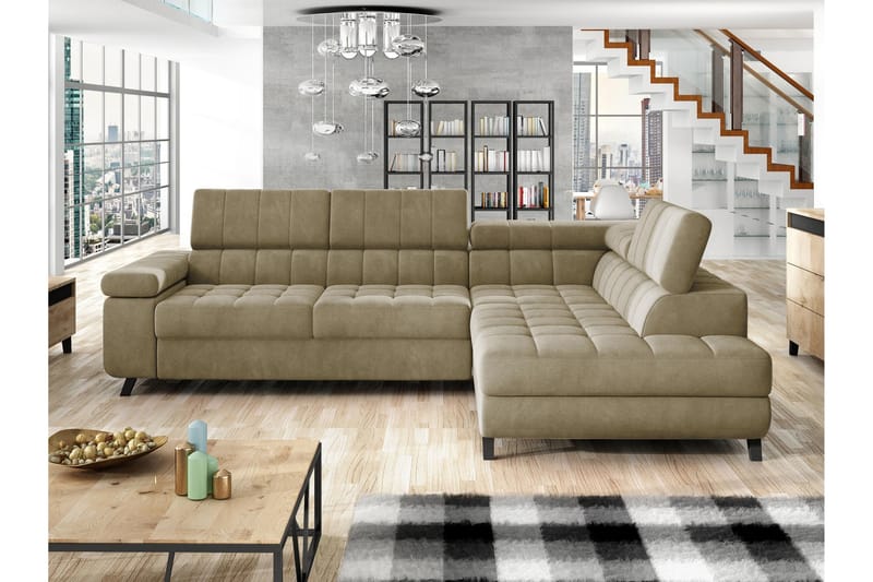 Amshyttan Sofa med Sjeselong 3-seter - Beige - Møbler - Sofaer - Sofa med sjeselong