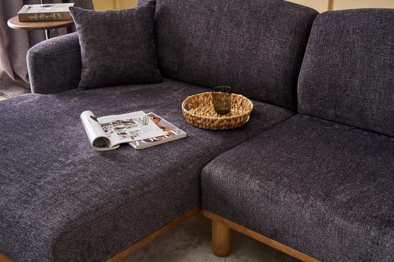 Arman 4-seters Sofa med Divan - Antrasitt - Møbler - Sofaer - Sofa med sjeselong