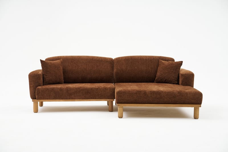 Arman 4-seters Sofa med Divan - Brun - Møbler - Sofaer - Sofa med sjeselong