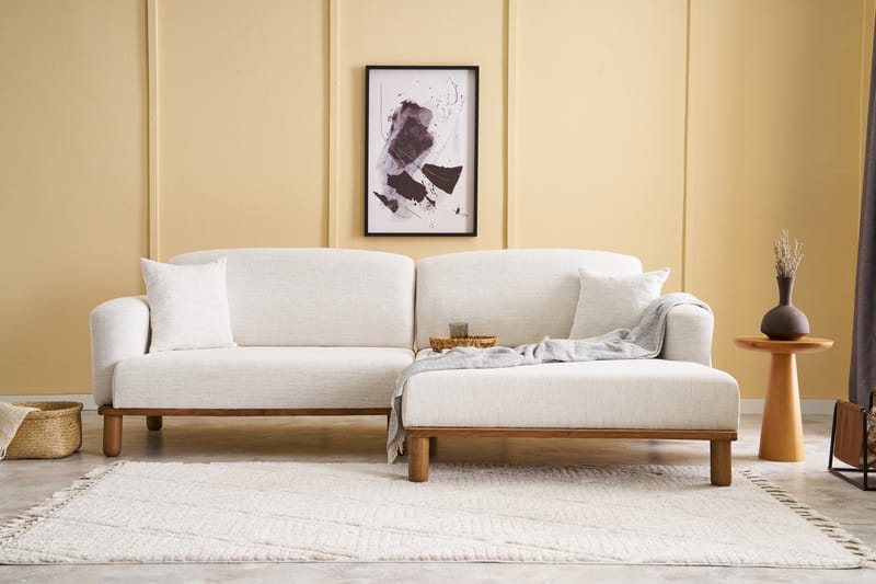 Arman 4-seters Sofa med Divan - Krem - Møbler - Sofaer - Sofa med sjeselong