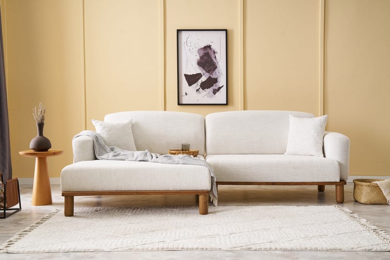 Arman 4-seters Sofa med Divan - Krem - Møbler - Sofaer - Sofa med sjeselong