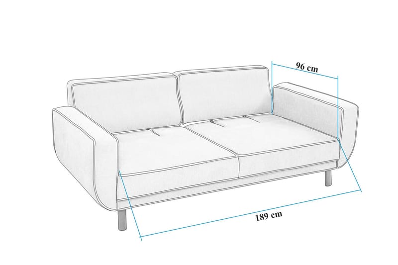 Austen 3-seters Sovesofa - Grå - Møbler - Sofaer - Sovesofaer