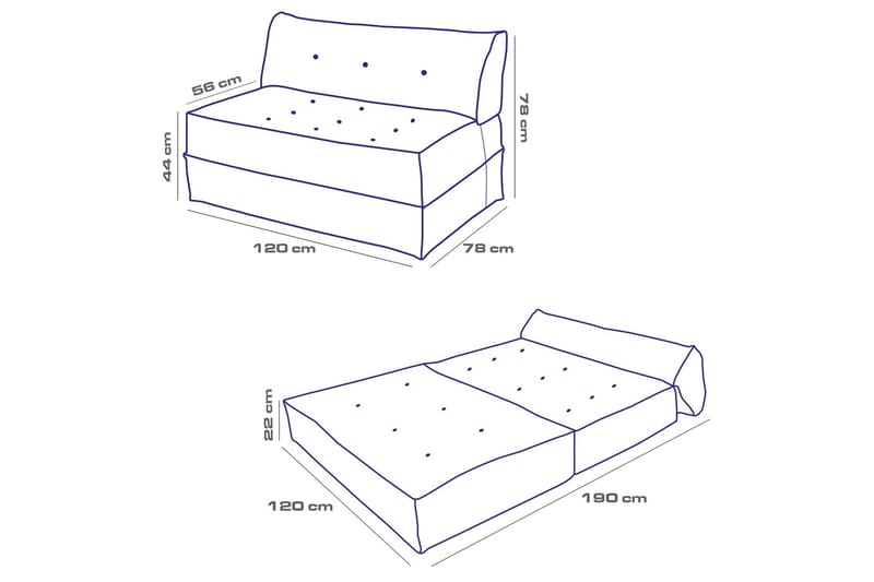 Avy 2-seters Sovesofa - Antrasitt - Møbler - Sofaer - Sovesofaer