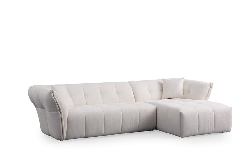 Azzo 4-seters Sofa med Divan - Hvit - Møbler - Sofaer - Sofa med sjeselong