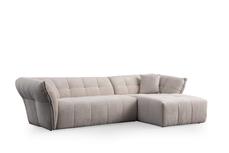 Azzo 4-seters Sofa med Divan - Hvit - Møbler - Sofaer - Sofa med sjeselong