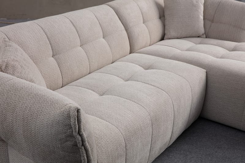 Azzo 4-seters Sofa med Divan - Hvit - Møbler - Sofaer - Sofa med sjeselong