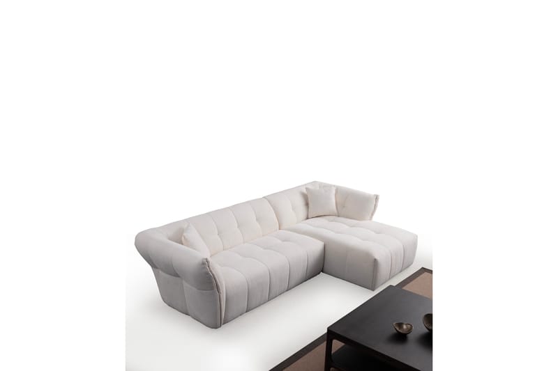 Azzo 4-seters Sofa med Divan - Hvit - Møbler - Sofaer - Sofa med sjeselong