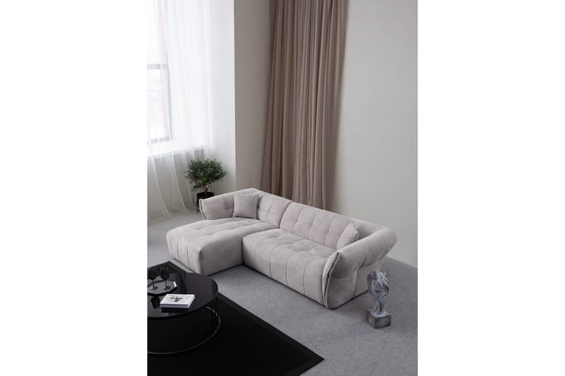 Azzo 4-seters Sofa med Divan - Lysegrå - Møbler - Sofaer - Sofa med sjeselong