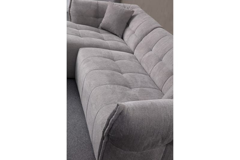 Azzo 4-seters Sofa med Divan - Lysegrå - Møbler - Sofaer - Sofa med sjeselong