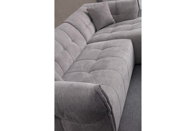 Azzo 4-seters Sofa med Divan - Lysegrå - Møbler - Sofaer - Sofa med sjeselong