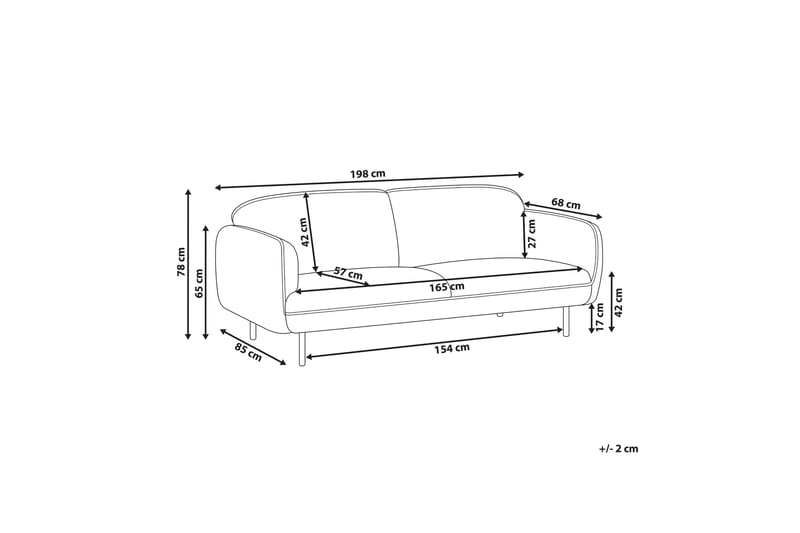 Balint Sofa 3-seter - Beige/Svart - Møbler - Sofaer - Sofa 3 seter