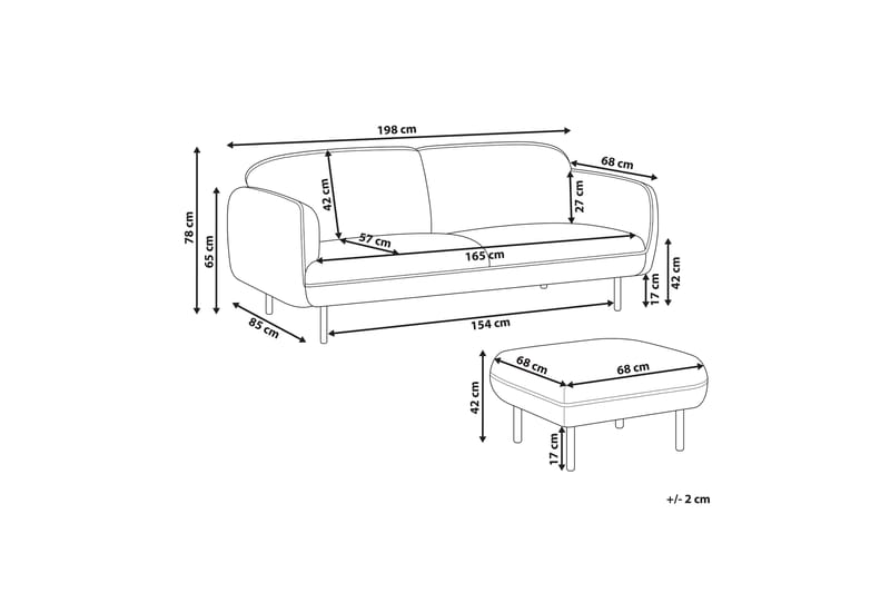 Balint Sofa 3-seter - Beige/Svart - Møbler - Sofaer - Sofa 3 seter