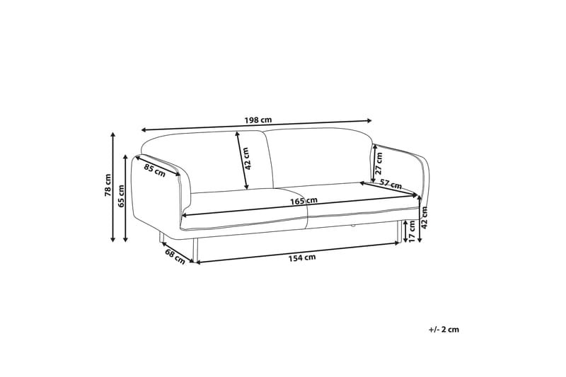 Balint Sofa 3-seter - Hvit/Svart - Møbler - Sofaer - Sofa 3 seter