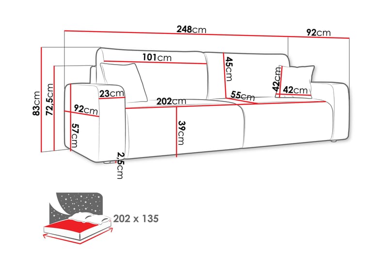 Barile Sofa 3-seter - Grønn - Møbler - Sofaer - Sofa 3 seter