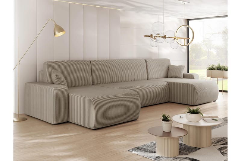 Barile Sofa Dobbeldivan 4-seter - Beige - Møbler - Sofaer - U-sofa