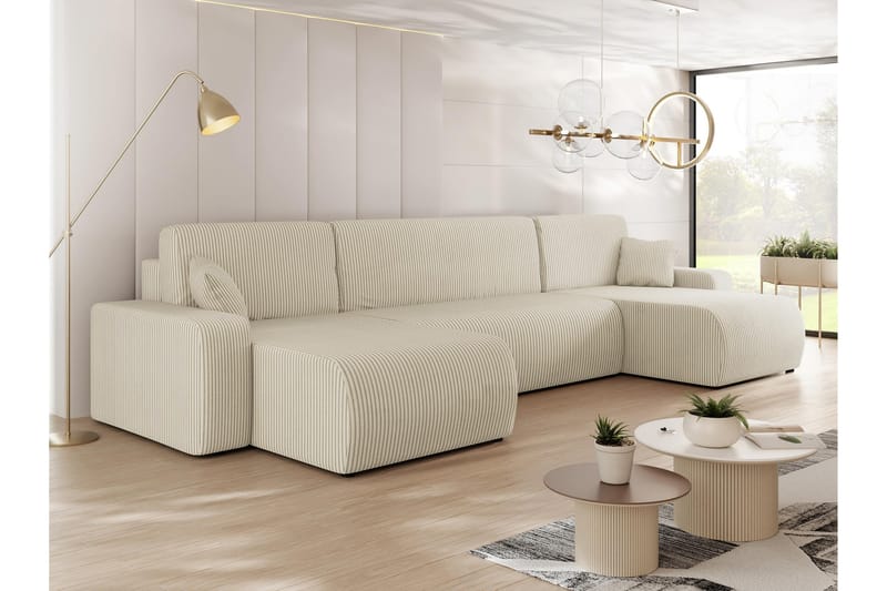 Barile Sofa Dobbeldivan 4-seter - Beige - Møbler - Sofaer - U-sofa