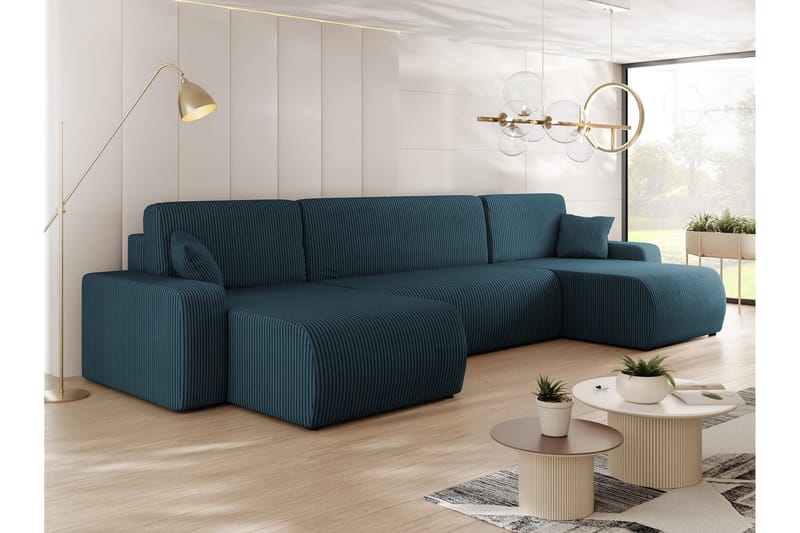 Barile Sofa Dobbeldivan 4-seter - Blå - Møbler - Sofaer - U-sofa