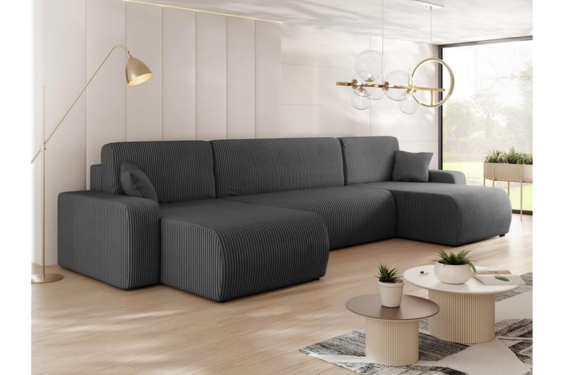 Barile Sofa Dobbeldivan 4-seter - Grå - Møbler - Sofaer - U-sofa