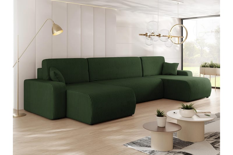 Barile Sofa Dobbeldivan 4-seter - Grønn - Møbler - Sofaer - U-sofa