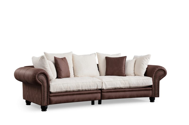 Belia 3-seters Sofa - Brun/Hvit - Møbler - Sofaer - Sofa 3 seter