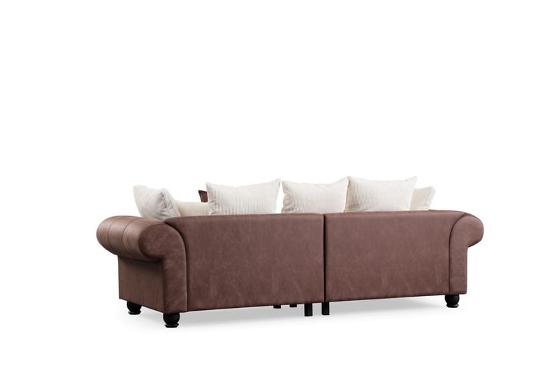 Belia 3-seters Sofa - Brun/Hvit - Møbler - Sofaer - Sofa 3 seter