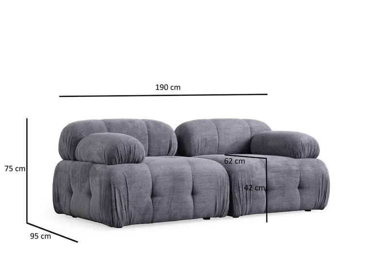 Bengul Sofa 2-seter - Grå - Møbler - Sofaer - 2 seter sofa