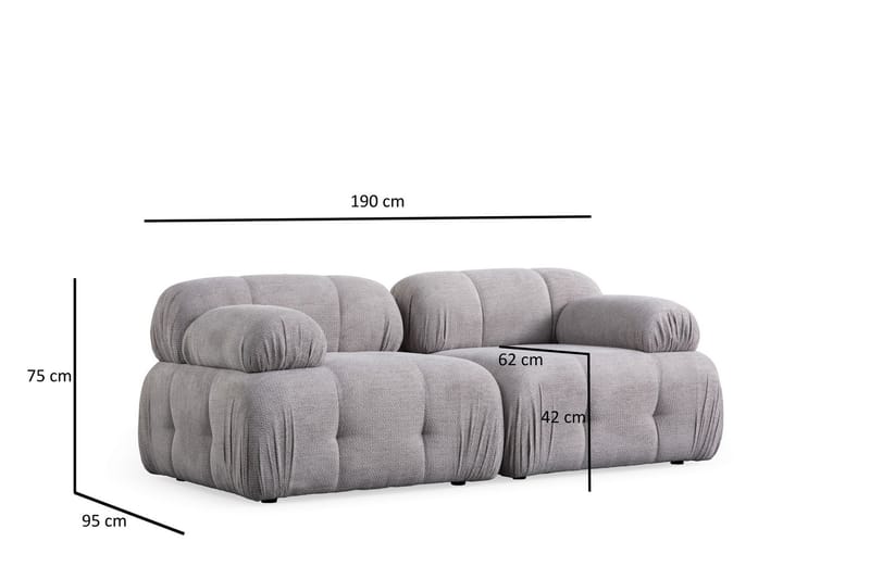 Bengul Sofa 2-seter - Lys grå - Møbler - Sofaer - 2 seter sofa