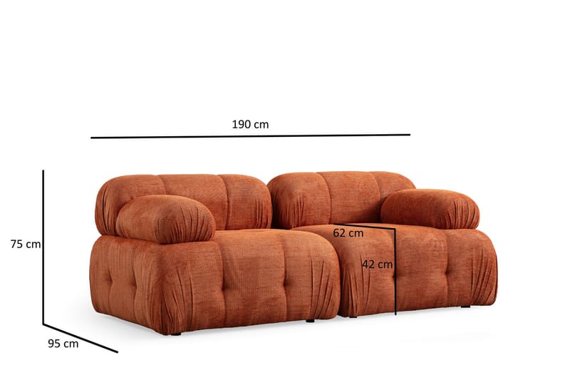 Bengul Sofa 2-seter - Oransje - Møbler - Sofaer - 2 seter sofa