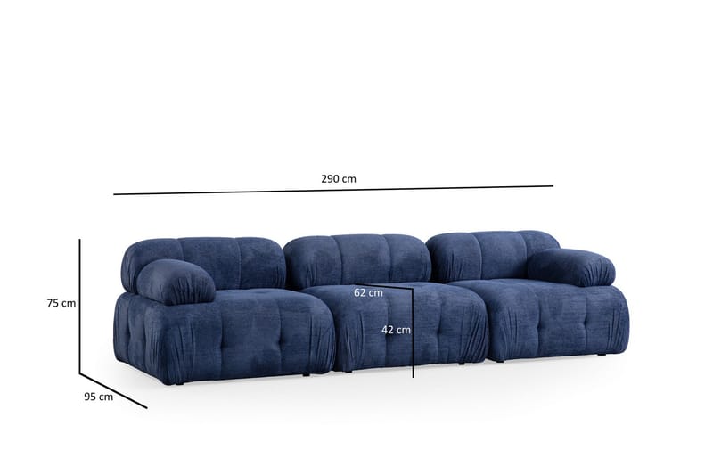 Bengul Sofa 3-seter - Blå - Møbler - Sofaer - Sofa 3 seter