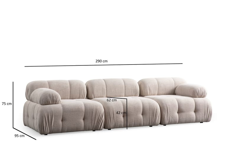 Bengul Sofa 3-seter - Krem - Møbler - Sofaer - Sofa 3 seter