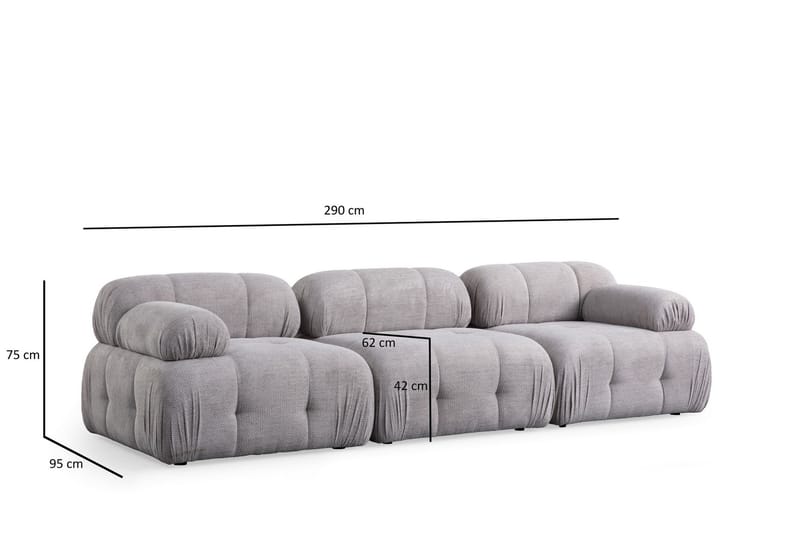 Bengul Sofa 3-seter - Lys grå - Møbler - Sofaer - Sofa 3 seter