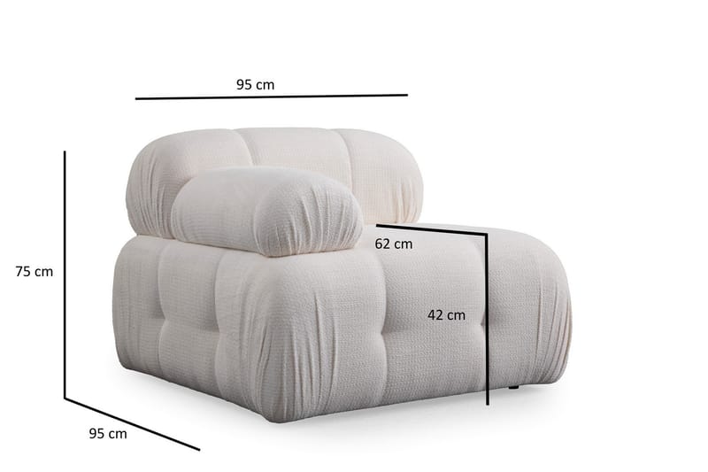 Bengul Sofa med Sjeselong 2-seter - Hvit - Møbler - Sofaer - Sofa med sjeselong