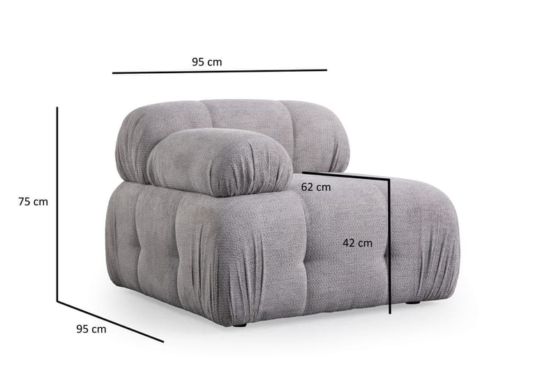 Bengul Sofa med Sjeselong 2-seter - Lys grå - Møbler - Sofaer - Sofa med sjeselong