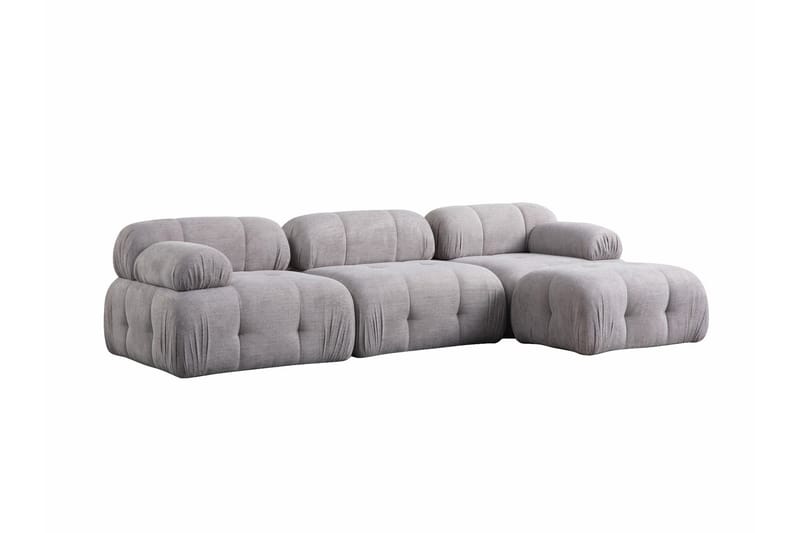 Bengul Sofa med Sjeselong 3-seter - Lys grå - Møbler - Sofaer - Sofa med sjeselong