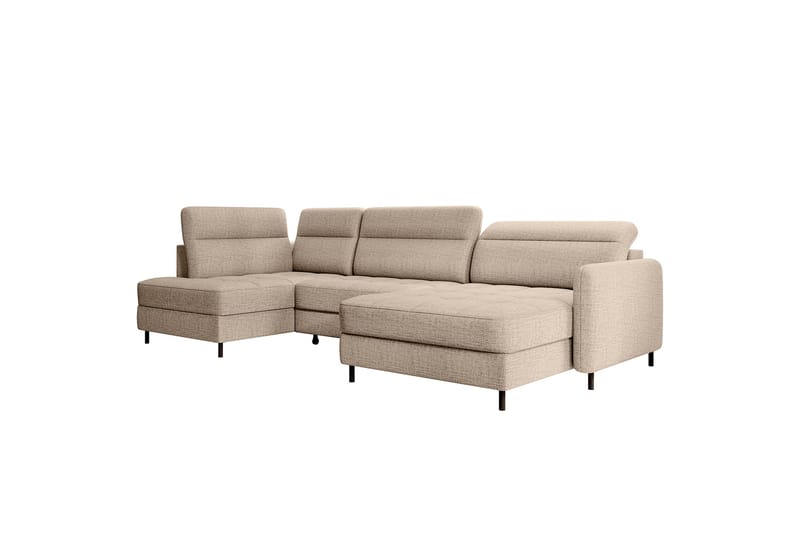 Berrto Sofa med Divan og Sjeselong 5-seters - Beige - Møbler - Sofaer - U-sofa